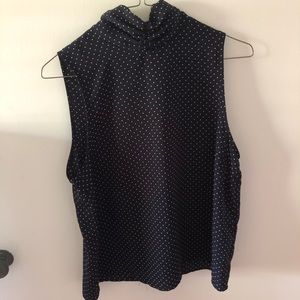 polka dot F21 mockneck